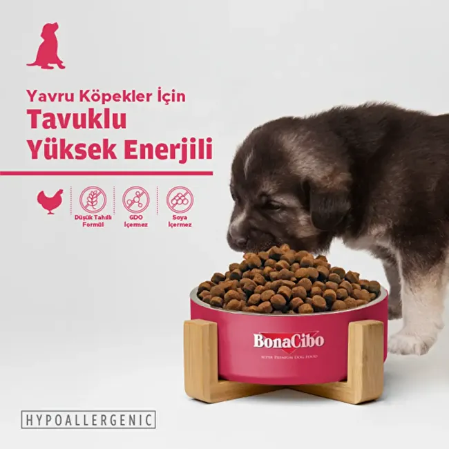 BonaCibo Puppy HE 100 gr x 5 Adet Yüksek Enerjili Yavru Köpek Maması