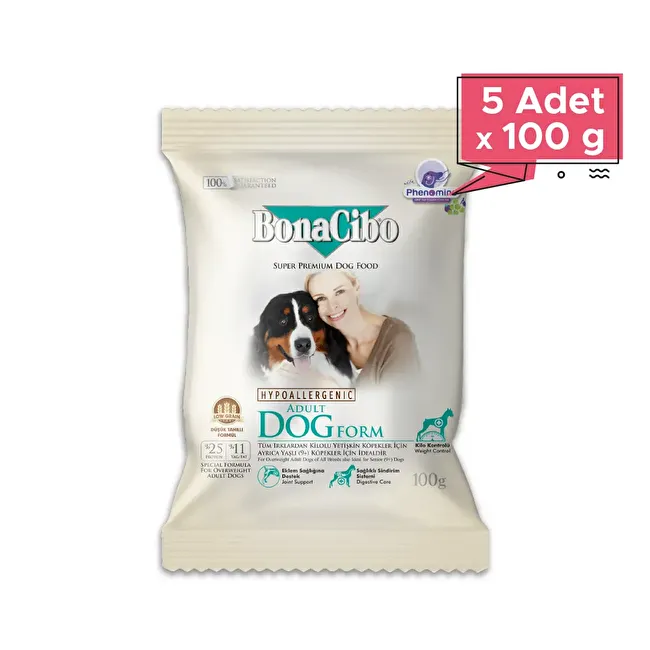 BonaCibo Adult Dog Form 100 gr x 5 Adet Form Yetişkin Köpek Maması