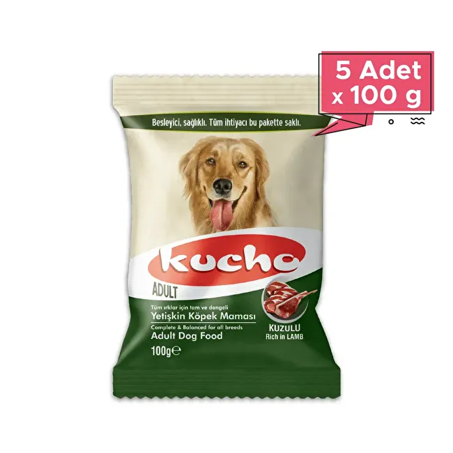 Kucho Adult Dog Lamb 100 gr x 5 Adet Kuzu Etli Yetişkin Köpek Maması