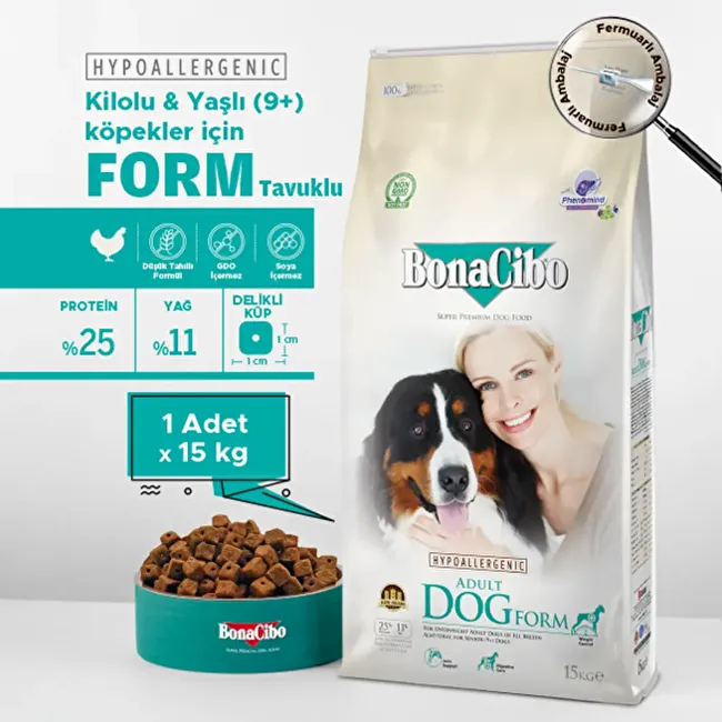 BonaCibo Adult Dog Form 15 Kg Form Tavuklu Yetişkin Köpek Maması