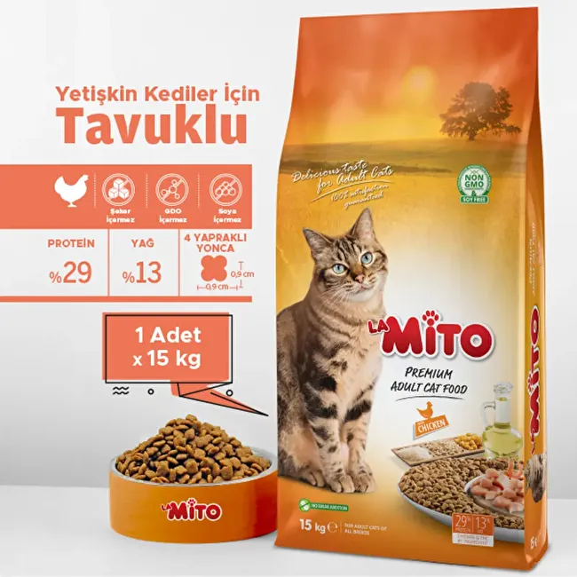 LaMito Adult Cat 15 Kg Tavuklu Yetişkin Kedi Maması