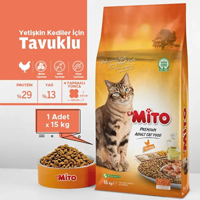 LaMito Adult Cat 15 Kg Tavuklu Yetişkin Kedi Maması