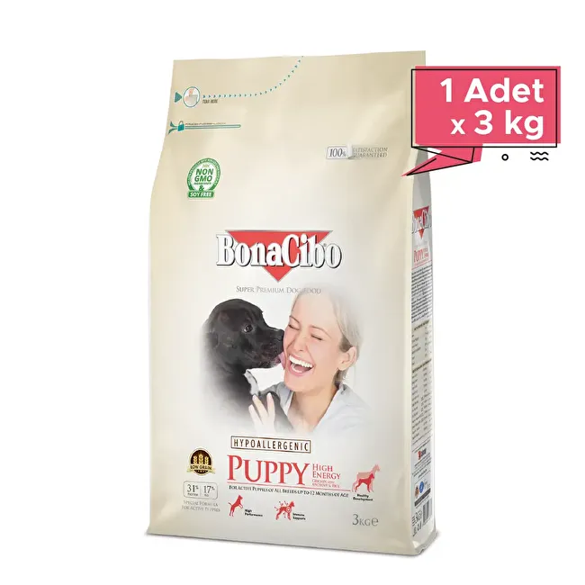 BonaCibo Puppy HE 3 Kg Yüksek Enerjili Yavru Köpek Maması