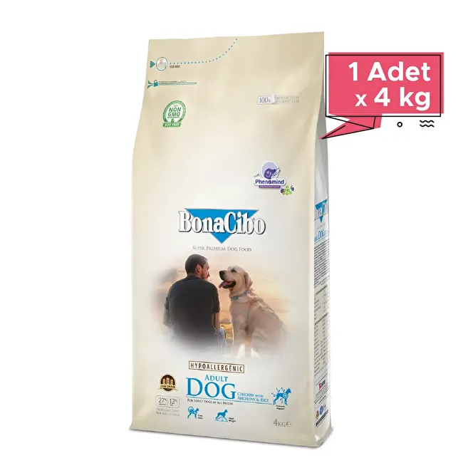 BonaCibo Adult Dog 4 Kg Tavuklu ve Balıklı Yetişkin Köpek Maması