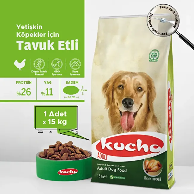 Kucho Adult Dog 15 Kg Tavuklu Yetişkin Köpek Maması