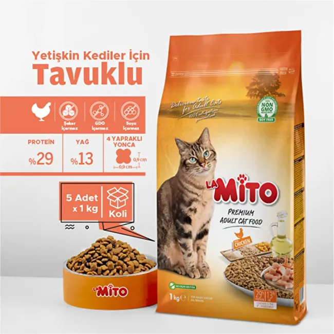 LaMito Adult Cat 1 Kg. 5 li Tavuklu Yetişkin Kedi Maması