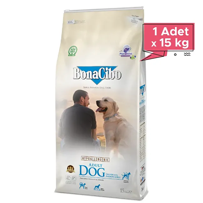 BonaCibo Adult Dog 15 Kg Tavuklu ve Balıklı Yetişkin Köpek Maması