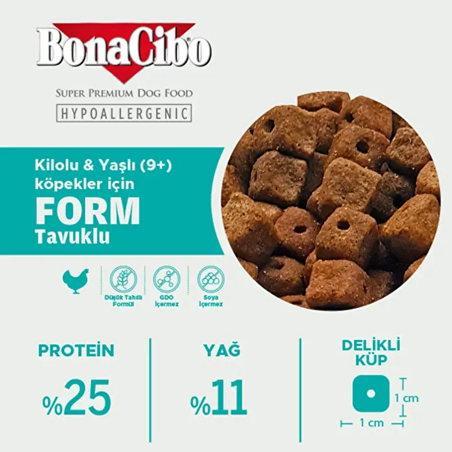 BonaCibo Adult Dog Form 4 Kg. 2 li Form Tavuklu Yetişkin Köpek Maması
