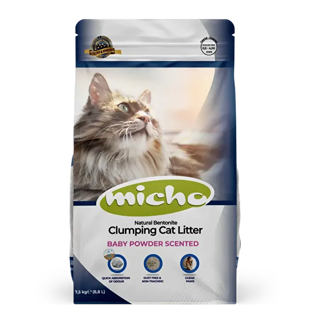 Micho Kalın Taneli Doğal Kedi Kumu 2x7.5 Kg.Kokulu