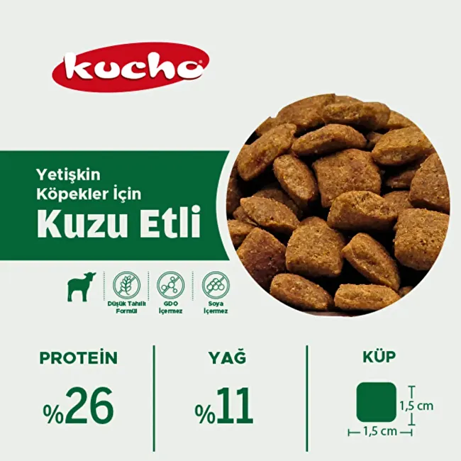 Kucho Adult Dog Lamb 15 Kg Kuzu Etli Yetişkin Köpek Maması