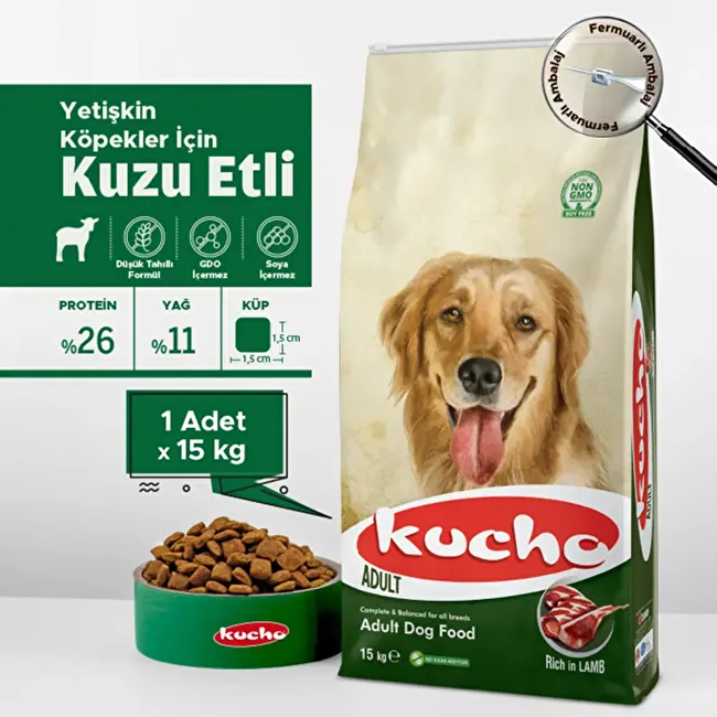 Kucho Adult Dog Lamb 15 Kg Kuzu Etli Yetişkin Köpek Maması