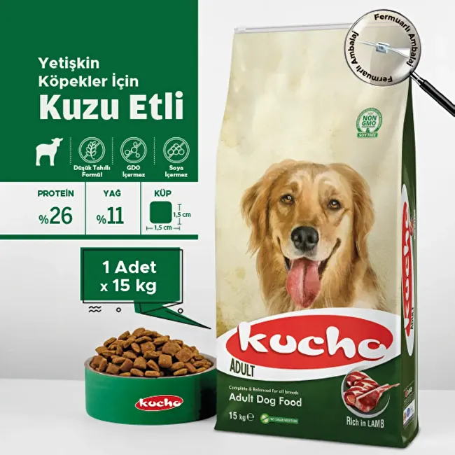 Kucho Adult Dog Lamb 15 Kg Kuzu Etli Yetişkin Köpek Maması