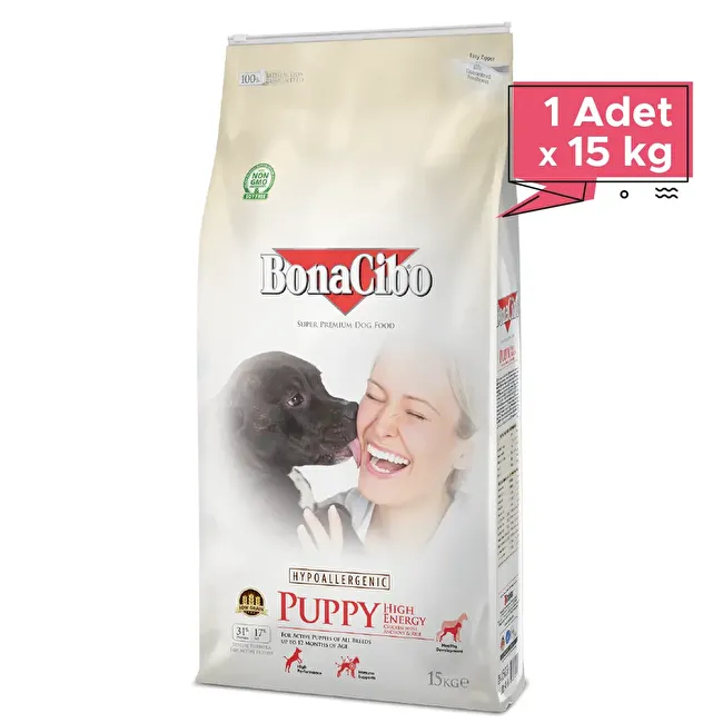 BonaCibo Puppy HE 15 Kg Yüksek Enerjili Tavuklu Yavru Köpek Maması