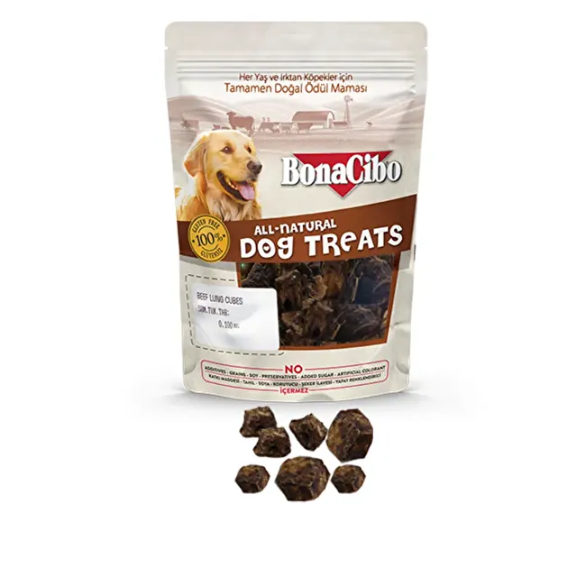 BonaCibo Beef Lung Cubes 100 Gr.x 3 Adet Dana Küp Ciğer Ödül Maması